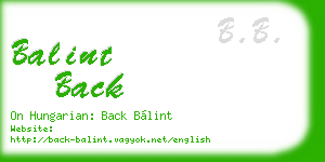 balint back business card